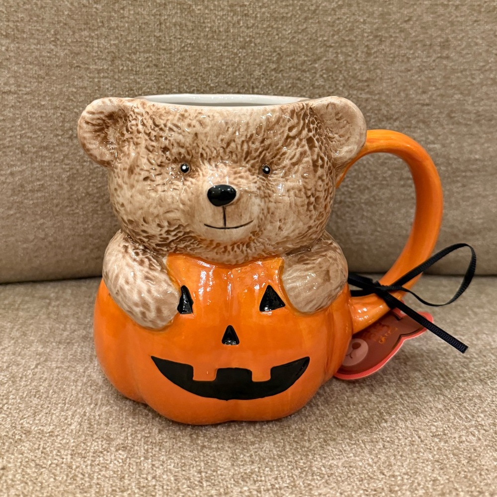 Teddy Bear Pumpkin Halloween Fall Mug Creepy Critters Brand New Never Used